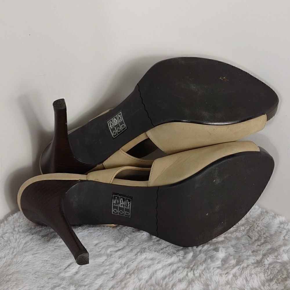 Moda International Suade Leather Open Toe Heels - Picture 3 of 6